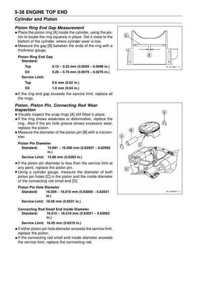 Kawasaki KX 250 KX250F Service Manual sample page from the repair manual