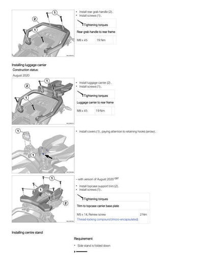BMW S1000 XR K69 Motorcycle Service Manual sample page from the repair manual