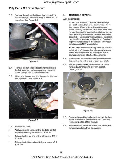 Cub Cadet Big Country 4x2 6x2 Utility Vehicle Service Manual sample page from the repair manual
