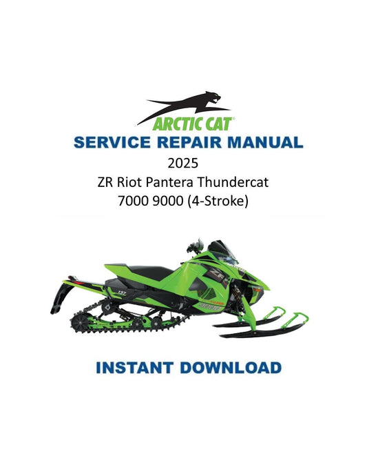 Arctic Cat ZR Riot Pantera Thundercat 7000 9000 Snowmobile Service 2025 - Service Manual PDF Instant Download
