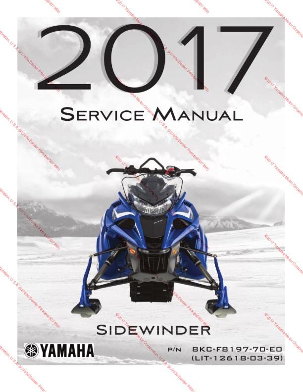 Yamaha Sidewinder Snowmobile Service Manual factory service manual title page
