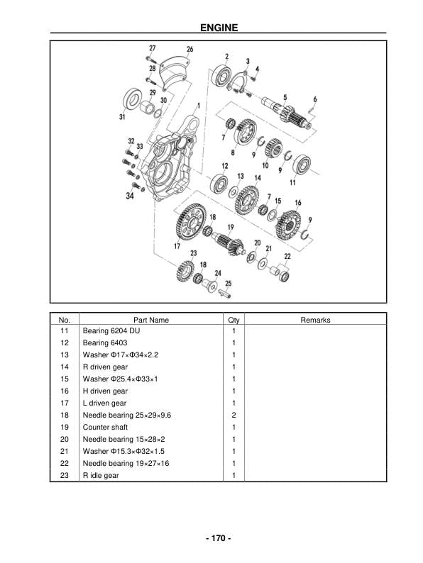 HiSun HS1000 UTV2 Service Manual sample page with technical illustrations