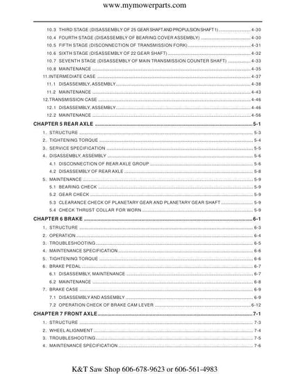 Cub Cadet 8354 8404 Tractor Service Manual sample page with diagrams and specifications