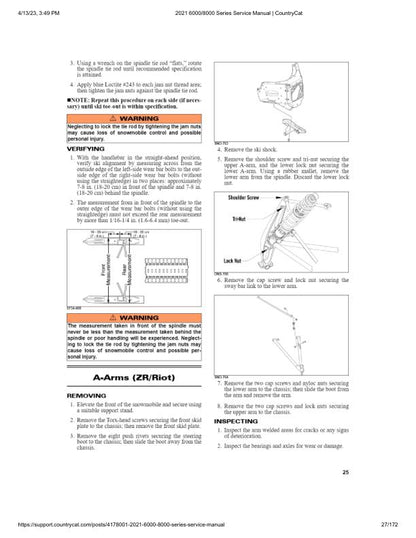 Arctic Cat ZR Riot Norseman Alpha One Snowmobile Service Manual sample page with diagrams and specifications
