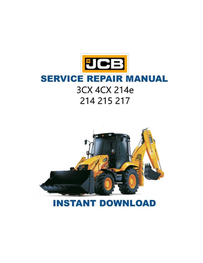 JCB 3CX 4CX 214e 214 215 217 Backhoe Loader Service Manual - Service Manual PDF Instant Download