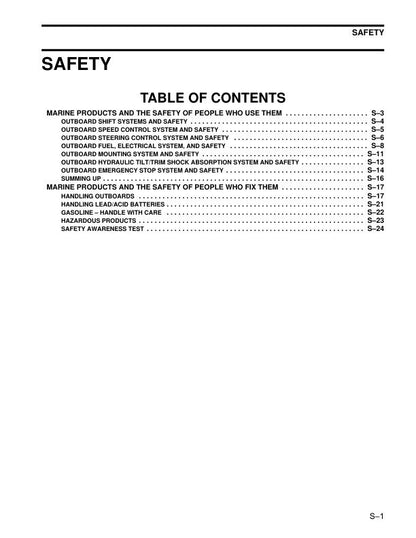Evinrude ETEC 115-200 Outboard Service Manual sample page with service data and tables