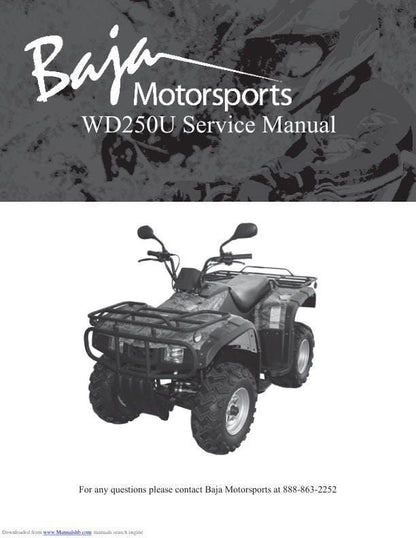 Baja WD250U Wilderness Trail Service Manual factory service manual title page