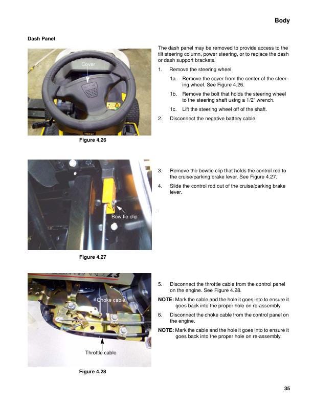 Cub Cadet 2000 Tractor Service Manual sample page with technical illustrations