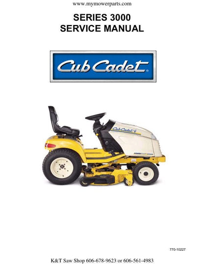 Cub Cadet 3000 Mower Service Manual factory service manual title page