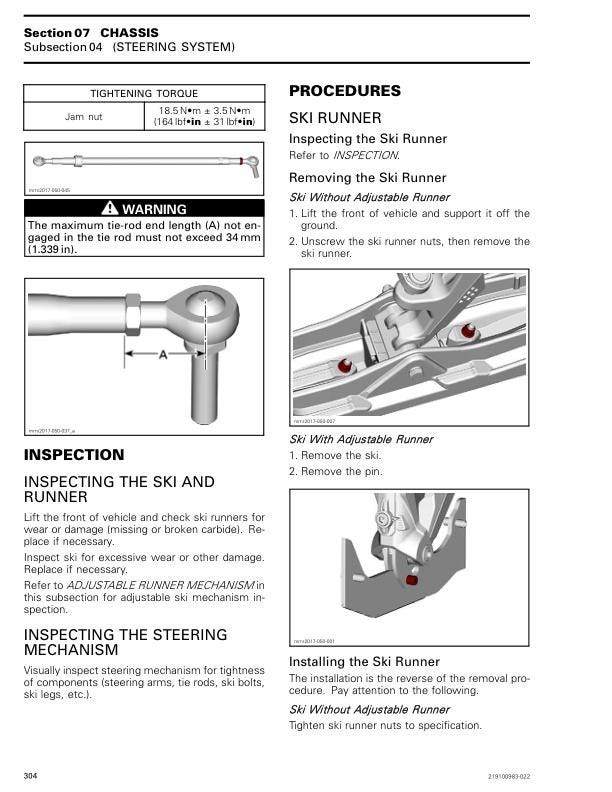 Skidoo Backcountry 600 850 Snowmobile Service Manual sample page with technical illustrations
