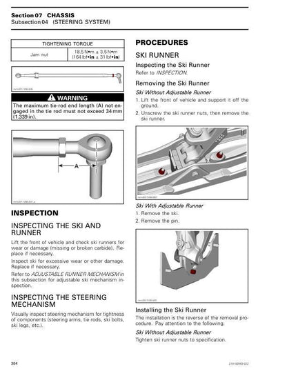 Skidoo Backcountry 600 850 Snowmobile Service Manual sample page with technical illustrations