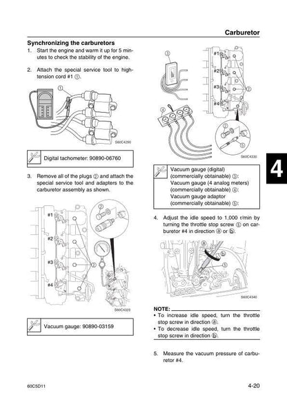 Yamaha F100A F100X Outboard Service Manual table of contents
