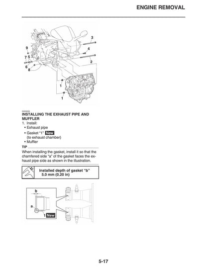 Yamaha YZF-R1 R1M Motorcycle Service Manual sample page with technical illustrations