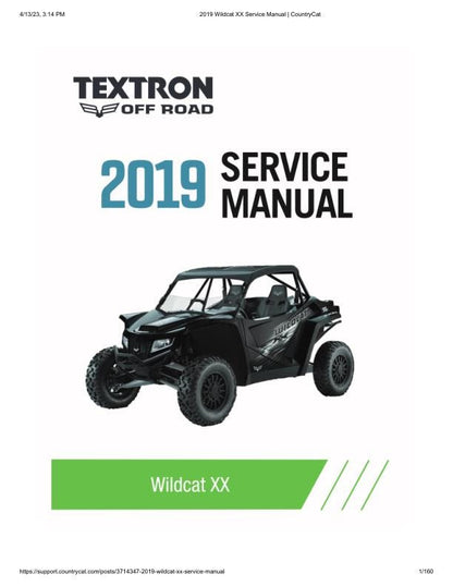 Arctic Cat Wildcat XX UTV Service Manual factory service manual title page