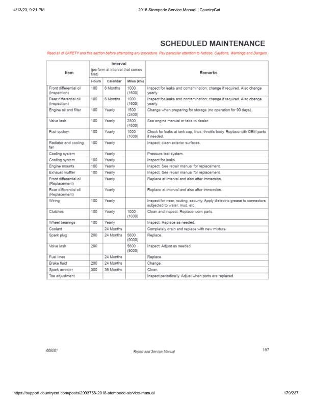Textron (Arctic Cat) Stampede 900 UTV Service Manual sample page with service data and tables