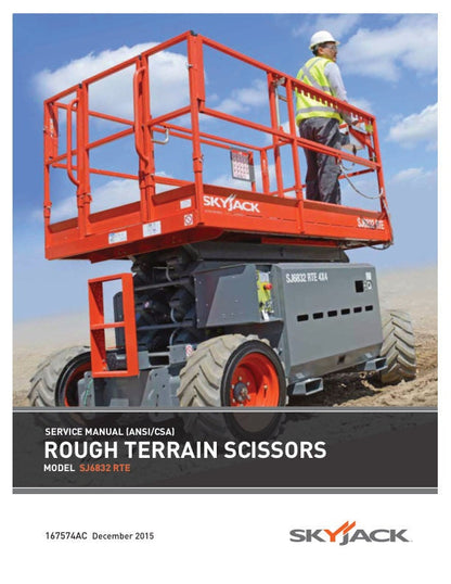 Skyjack 6826 6832 Rough Terrain Scissor Lift Service Manual factory service manual title page
