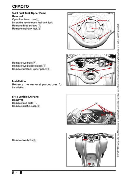 CFMOTO IBEX 450 Service Manual sample page from service manual
