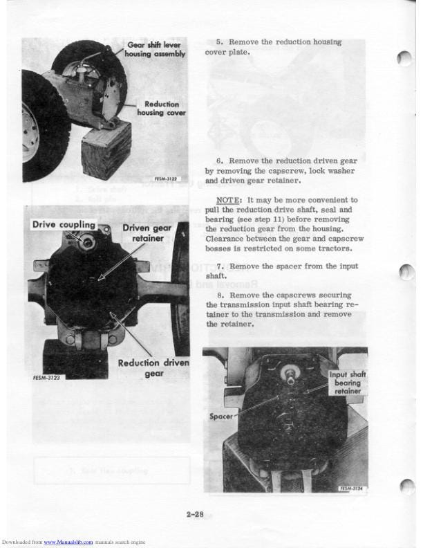 Cub Cadet 86-1650 Tractor Service Manual sample page from the repair manual