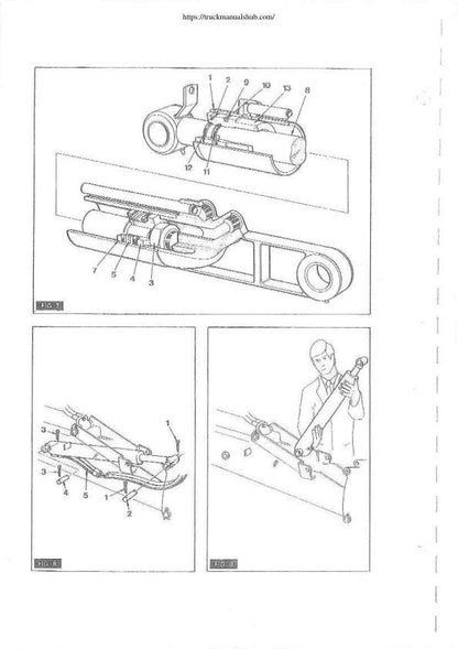 Massey Ferguson 50b Tractor Service Manual sample page with service data and tables