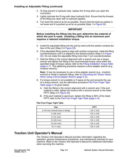 Toro Groundsmaster 7210 Mower Service Manual table of contents