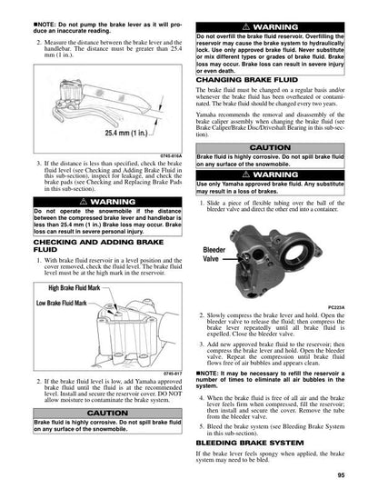 Yamaha SR Viper Snowmobile Service Manual sample page showing schematics and diagrams