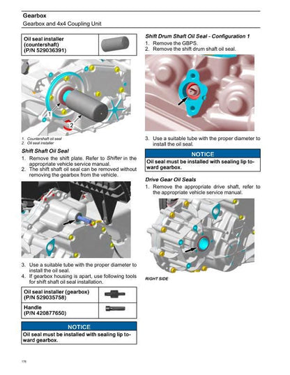 Can-Am Maverick X3 X RS/X DS Turbo R UTV Service Manual sample page with service data and tables