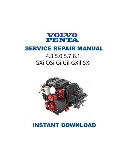 Volvo Penta 4.3 5.0 5.7 8.1 GXi OSi Gi Engine Service Manual - Service Manual PDF Instant Download