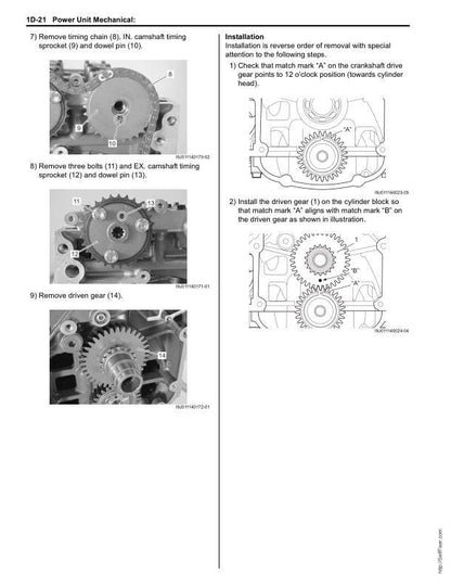 Suzuki DF70 DF80 DF90 Outboard Service Manual sample page showing repair procedures