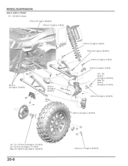 Honda Talon 1000 UTV Service Manual sample page showing schematics and diagrams