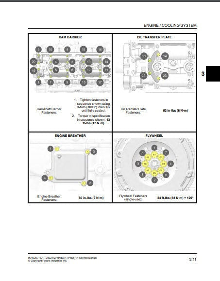 Polaris RZR Pro R UTV Service Manual sample page from service manual