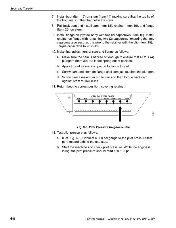 JLG 644 1044 Telehandler Service Manual sample page from the repair manual