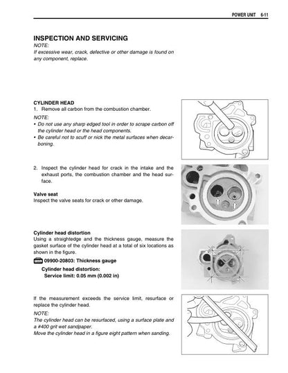 Suzuki DF 2.5 Outboard Service Manual sample page with service data and tables