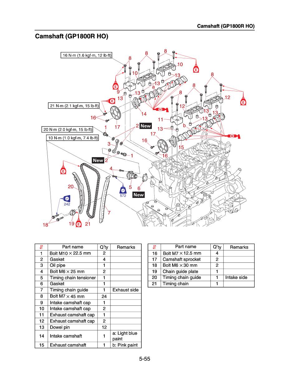Yamaha Waverunner GP1800R Service Manual sample page with technical illustrations