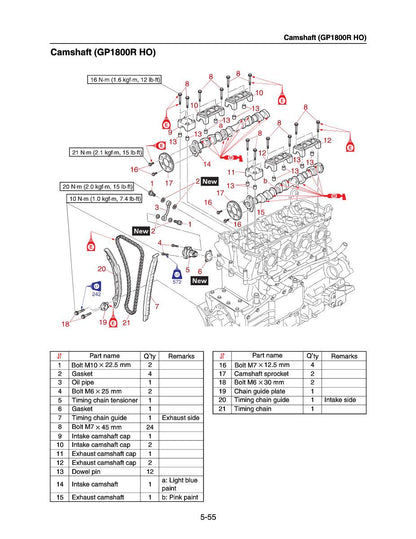 Yamaha Waverunner GP1800R Service Manual sample page with technical illustrations