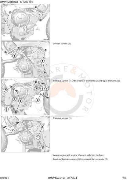 BMW S1000 RR K67 Motorcycle Service Manual table of contents