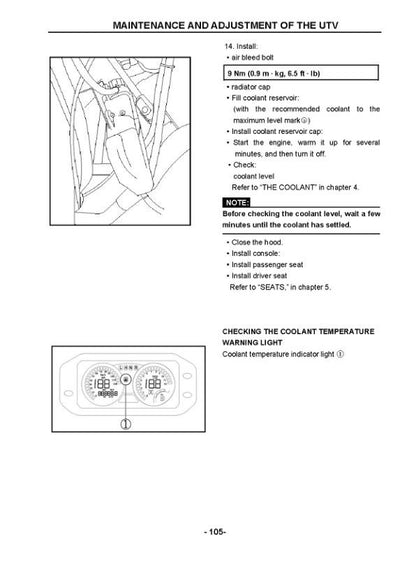 HiSun HS700 HS600 HS500 UTV Service Manual sample page from the repair manual