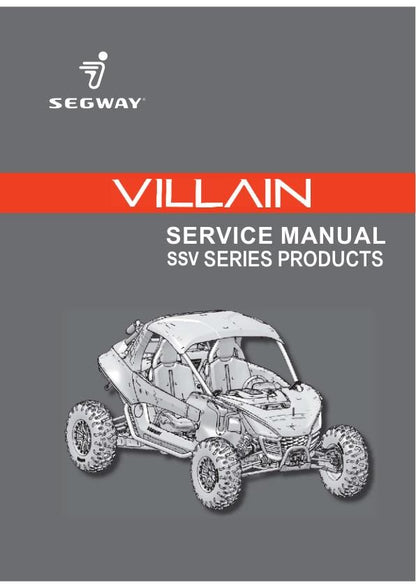 Segway Villain SSV SGW1000F UTV Service Manual factory service manual title page