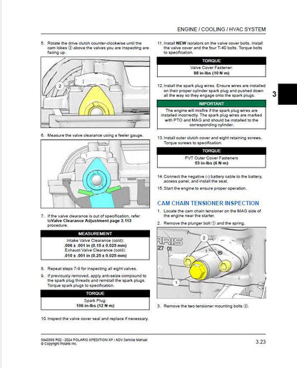 Polaris Xpedition XP ADV 1000 UTV Service Manual sample page from service manual