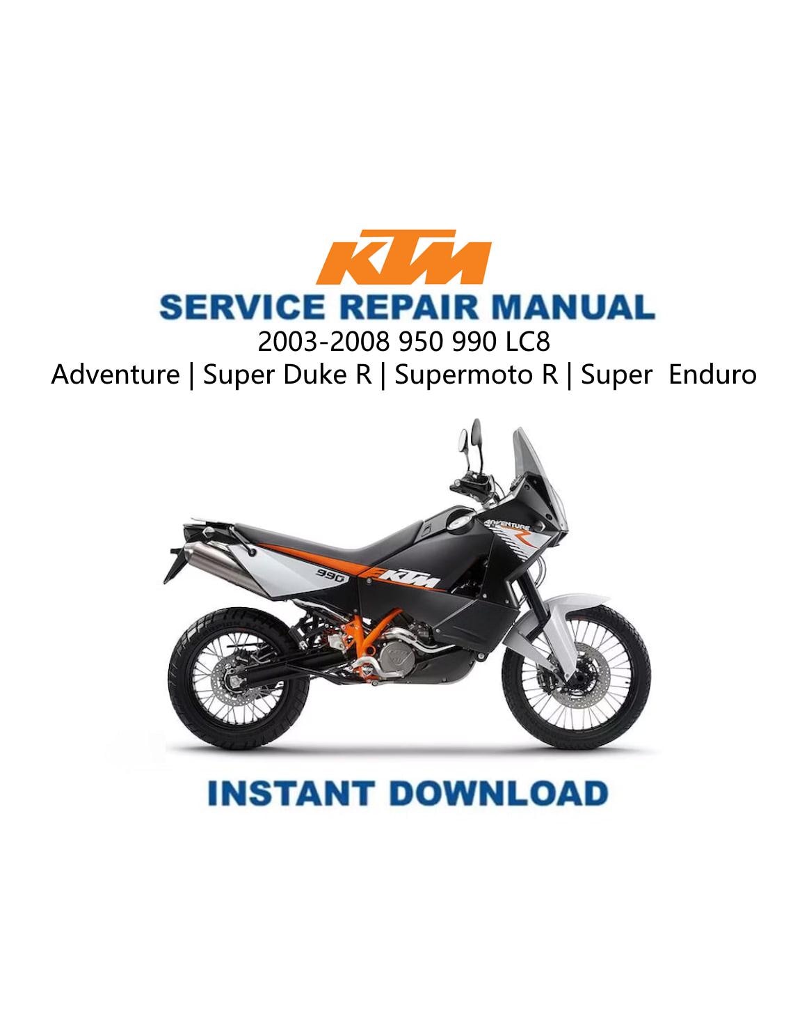 KTM 950 990 LC8 Motorcycle Engine Service Manual 2003-2008 - Service Manual PDF Instant Download