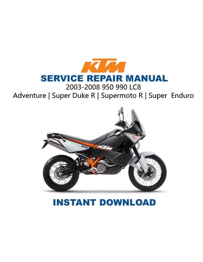 KTM 950 990 LC8 Motorcycle Engine Service Manual 2003-2008 - Service Manual PDF Instant Download