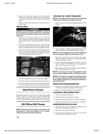 Arctic Cat Wildcat X UTV Service Manual sample page from the repair manual