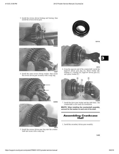 Arctic Cat Prowler HDX Service Manual table of contents