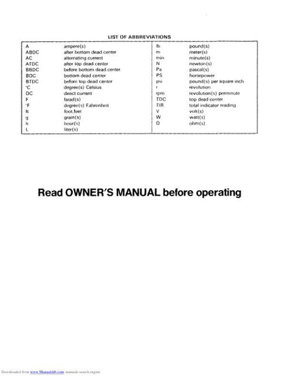 Kawasaki JetSki 1100 Zxi Service Manual table of contents