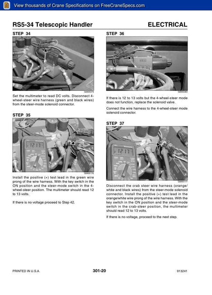 GEHL RS5 RS6 Telehandler Service Manual sample page showing repair procedures