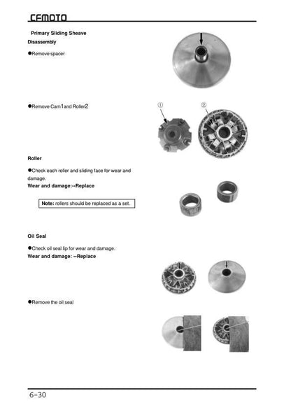 CFMOTO CF500-5 CF500-5A Service Manual sample page with technical illustrations