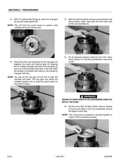 JLG 450A 450AJ Articulated Boom Lift Service Manual sample page from service manual