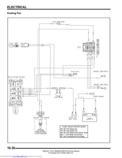 Polaris RZR 170 UTV Service Manual sample page showing schematics and diagrams
