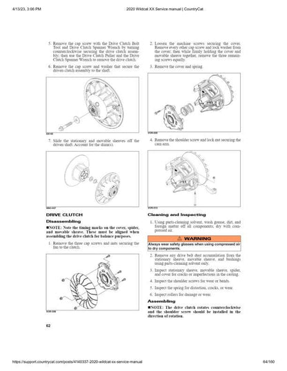 Arctic Cat Wildcat XX UTV Service Manual sample page with technical illustrations