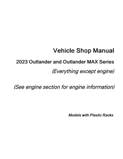 Can-Am Outlander 850 1000 ATV Service Manual factory service manual title page