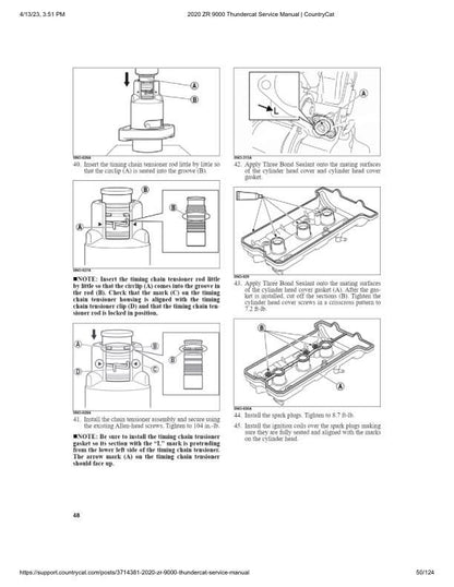 Arctic Cat Thundercat ZR 9000 Snowmobile Service Manual sample page with technical illustrations